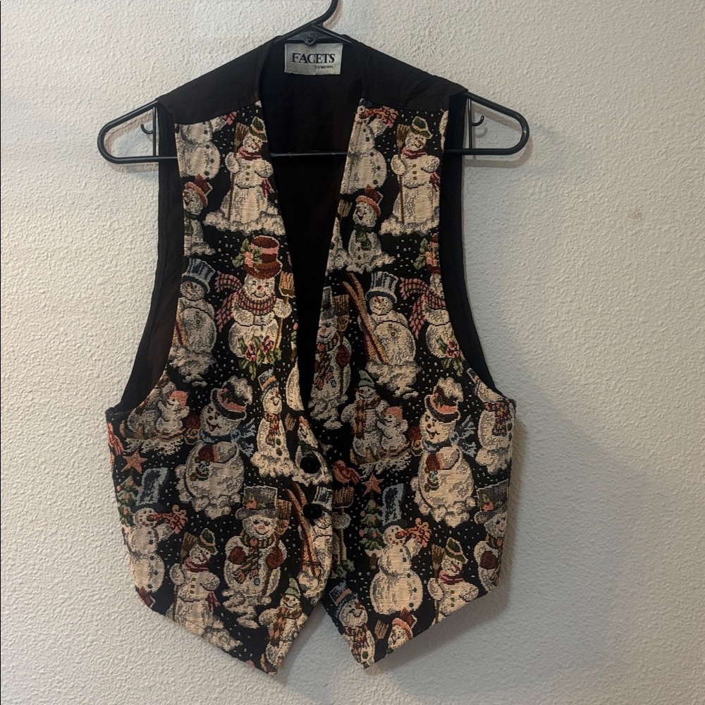 Facets by Mirrors Snowman Patterned Vest